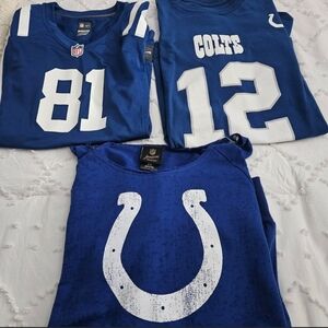 Nike  Indianapolis Colts Blue Football Tops with White Logos